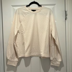 Banana Republic Factory cream and black polka dot sweatshirt